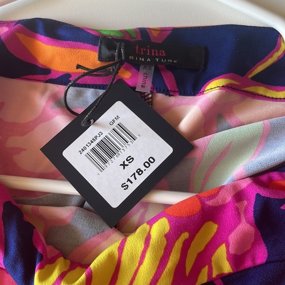 Trina Turk Size XS Colorful‎ Floral Open Shoulder Dress - Picture 6 of 12